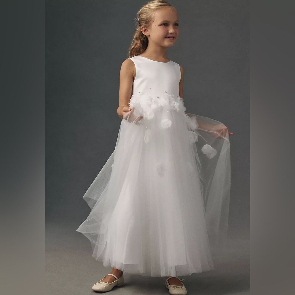 New Anthropologie Princess Daliana Rosette Flower Girl Dress Size 10